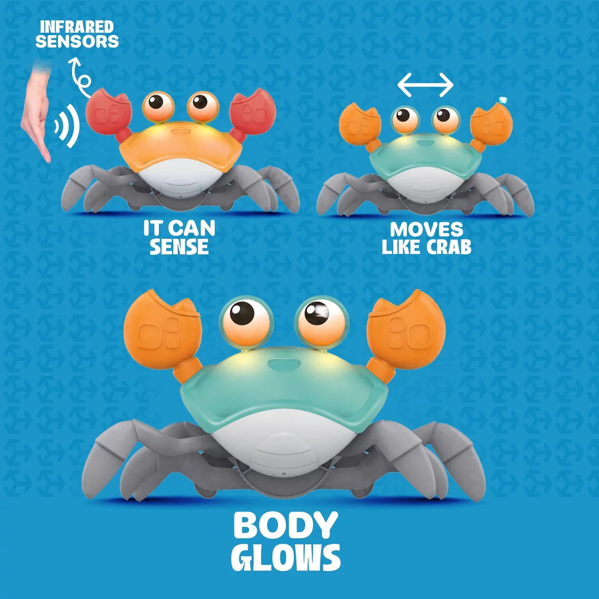 Malai Vivid And Cool Baby Toys Infant Crawling Crab: Tummy Time Toy Gifts For Kids And 36 Months Toddlers For Learning Crawl, Walking & Music Development Interactive Birthday Gift