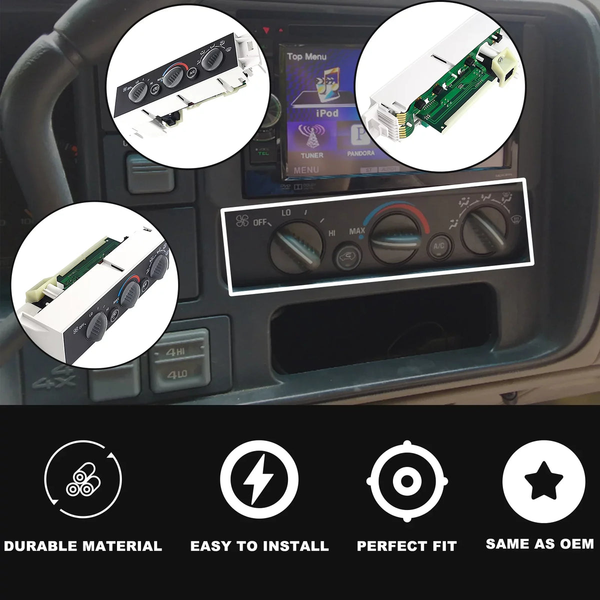 HVAC Heater Climate Control Module Compatible with Chevy, Cadillac, GMC Escalade, C1500, C2500, C3500, K1500, K2500 Suburban, C3500HD, Tahoe Control Panel - 16231175, 16238895