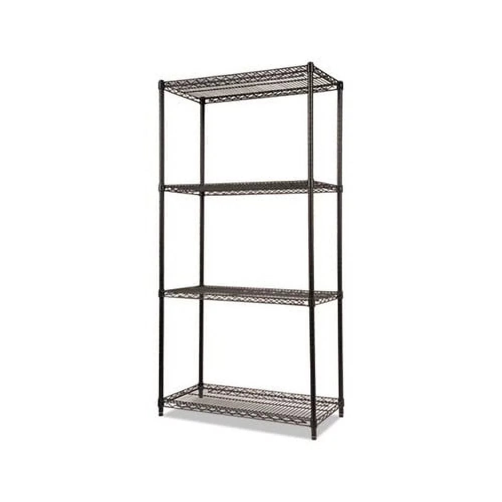 NSF Certified Industrial 4-Shelf Wire Shelving Kit 36w x 18d x 72h, Black