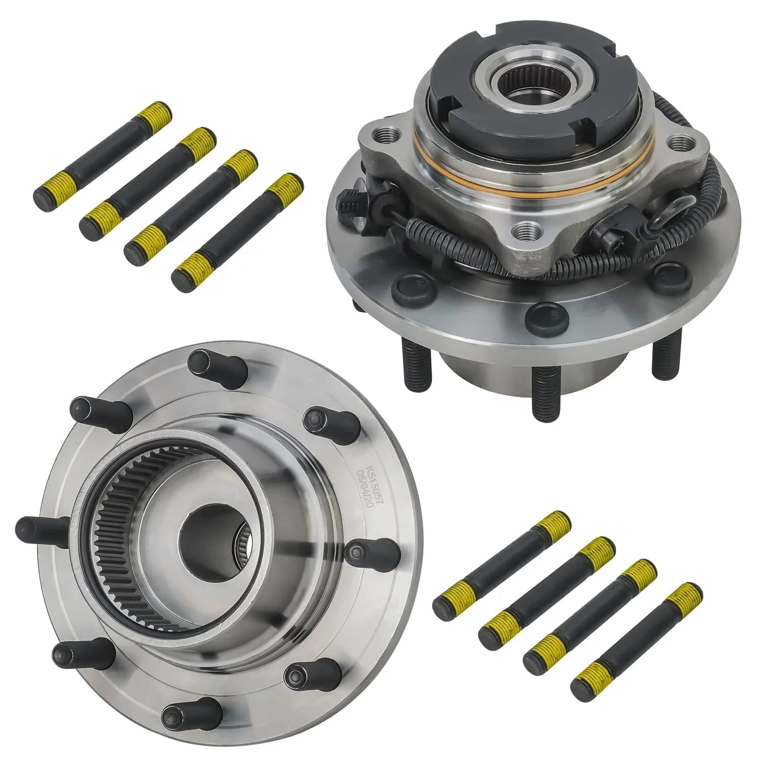 Detroit Axle - Front 12pc Suspension Kit for 4WD 00-04 Ford F-250 F-350 Super Duty, 2 Rim Bearing Hubs 4 Ball Joints 4 Tie Rods 2 Sway Bars 2000 2001 2002 2003 2004 Replacement