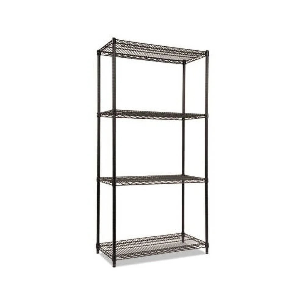 NSF Certified Industrial 4-Shelf Wire Shelving Kit 36w x 18d x 72h, Black