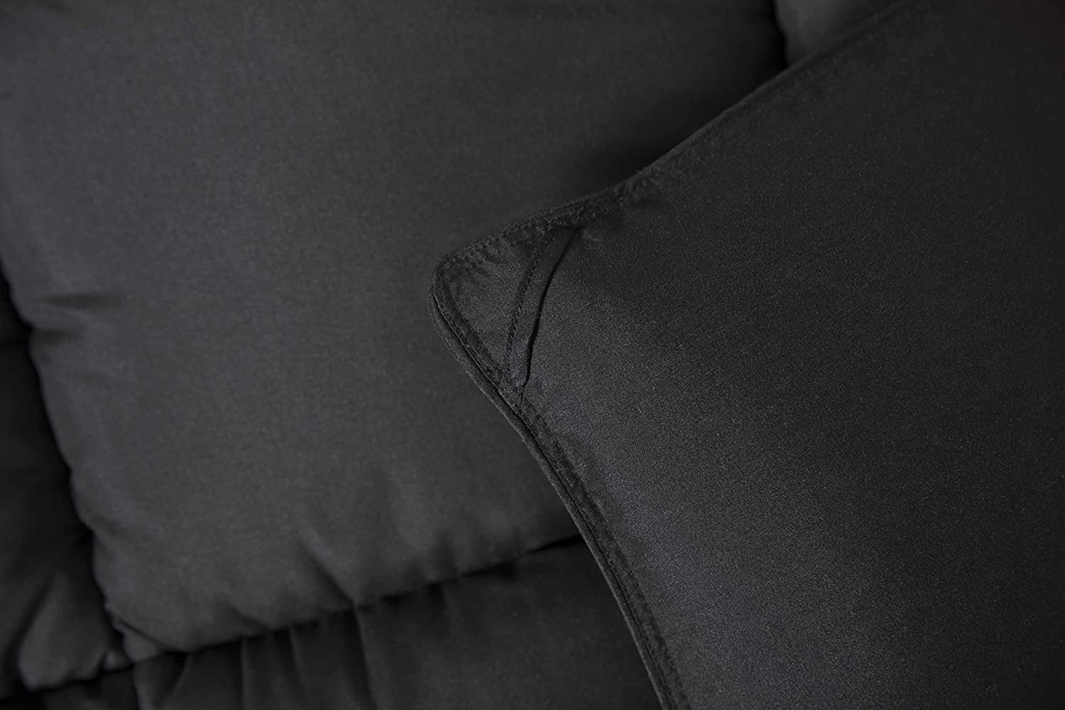 Chezmoi Collection All Season California King Size Down Alternative Comforter - Plush Microfiber Fill - Box Stitch Quilted - Duvet Insert with Corner Tabs (Cal King, Black)