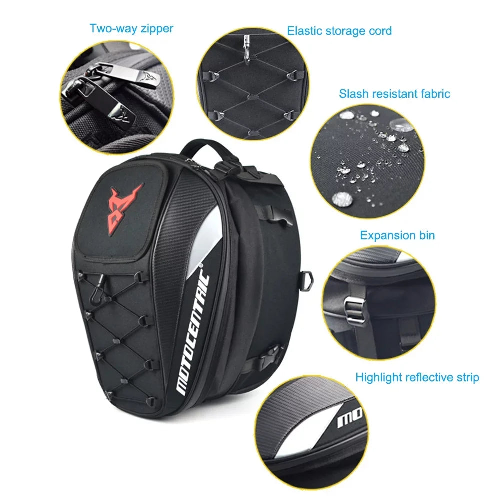 Motorcycle Saddle Bag Dual Use Motorbike Luggage Storage Bags Grey