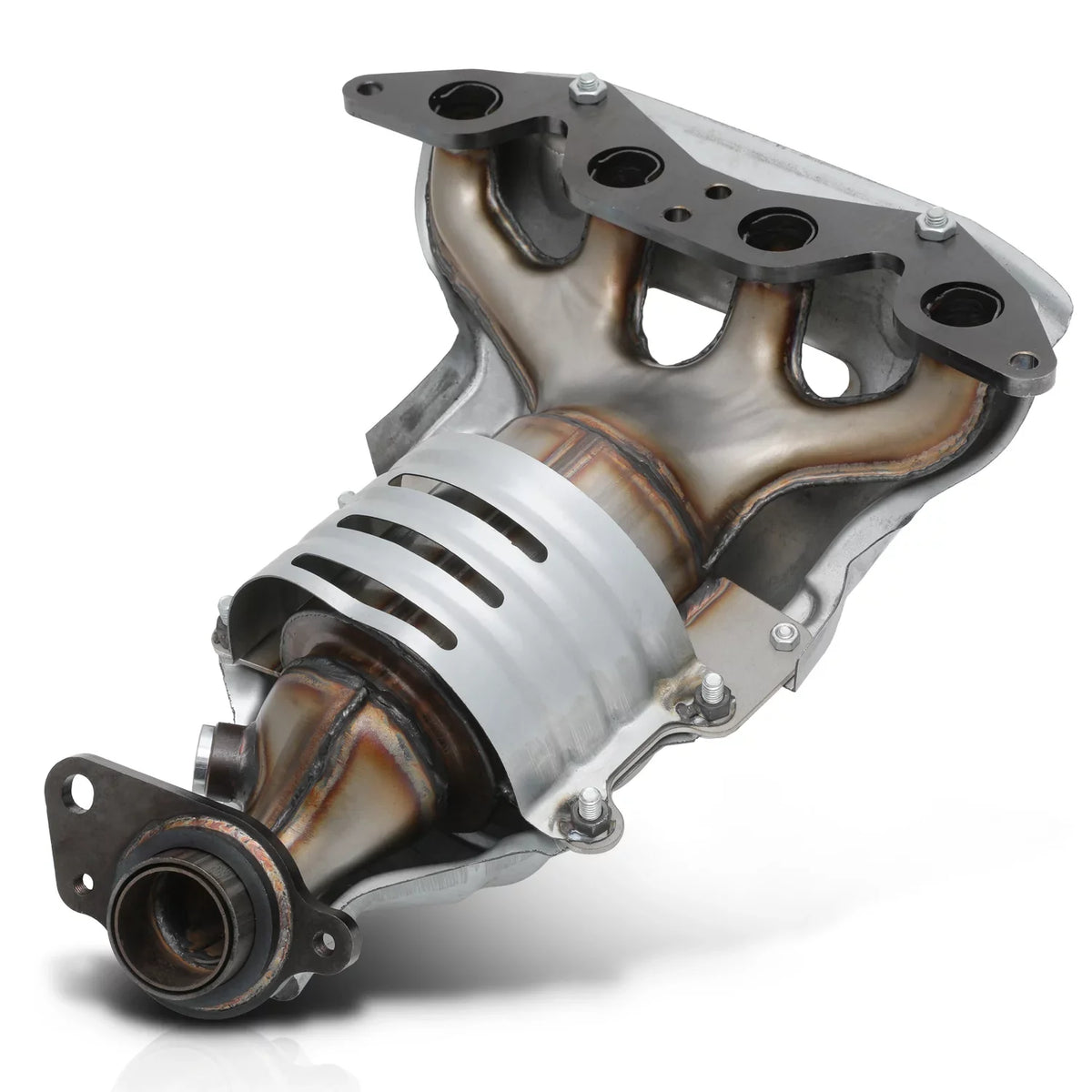 M-AUTO Catalytic Converter Exhaust Manifold with Heat Shield For 2001-2005 Honda Civic, Fits CX DX HX LX VX Models with 1.7L Engine
