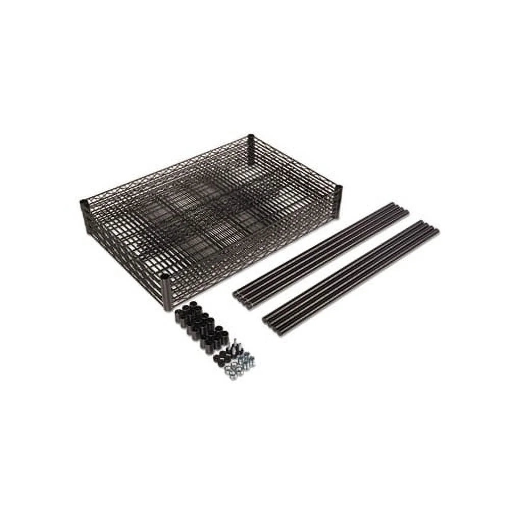 NSF Certified Industrial 4-Shelf Wire Shelving Kit 36w x 18d x 72h, Black