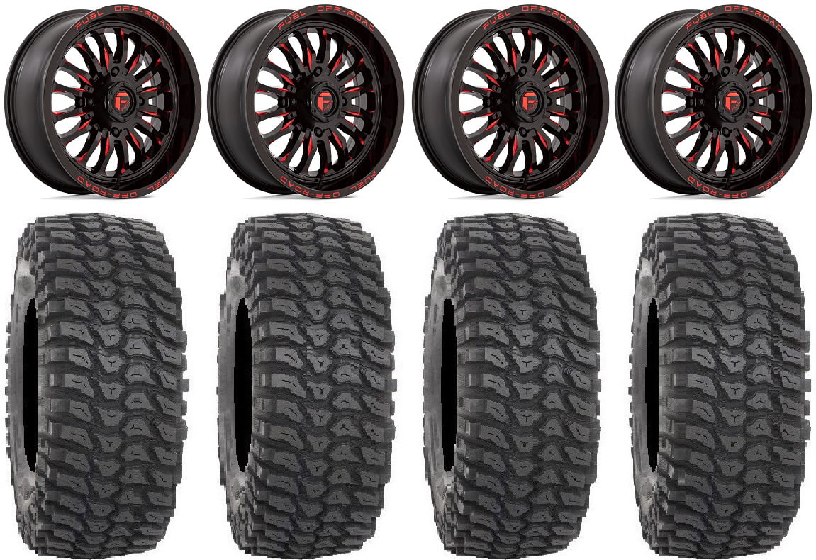 Fuel ARC 18" Wheels Red 36" XCR350 Tires Polaris RZR XP 1000 / PRO XP / Ranger XP 900/1000