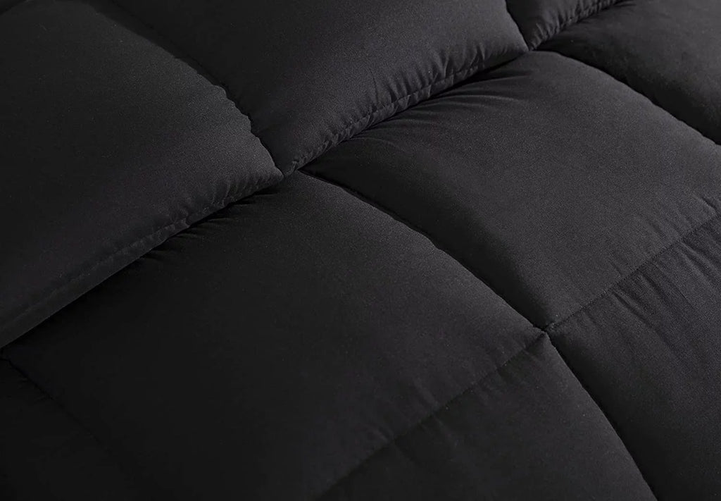 Chezmoi Collection All Season California King Size Down Alternative Comforter - Plush Microfiber Fill - Box Stitch Quilted - Duvet Insert with Corner Tabs (Cal King, Black)