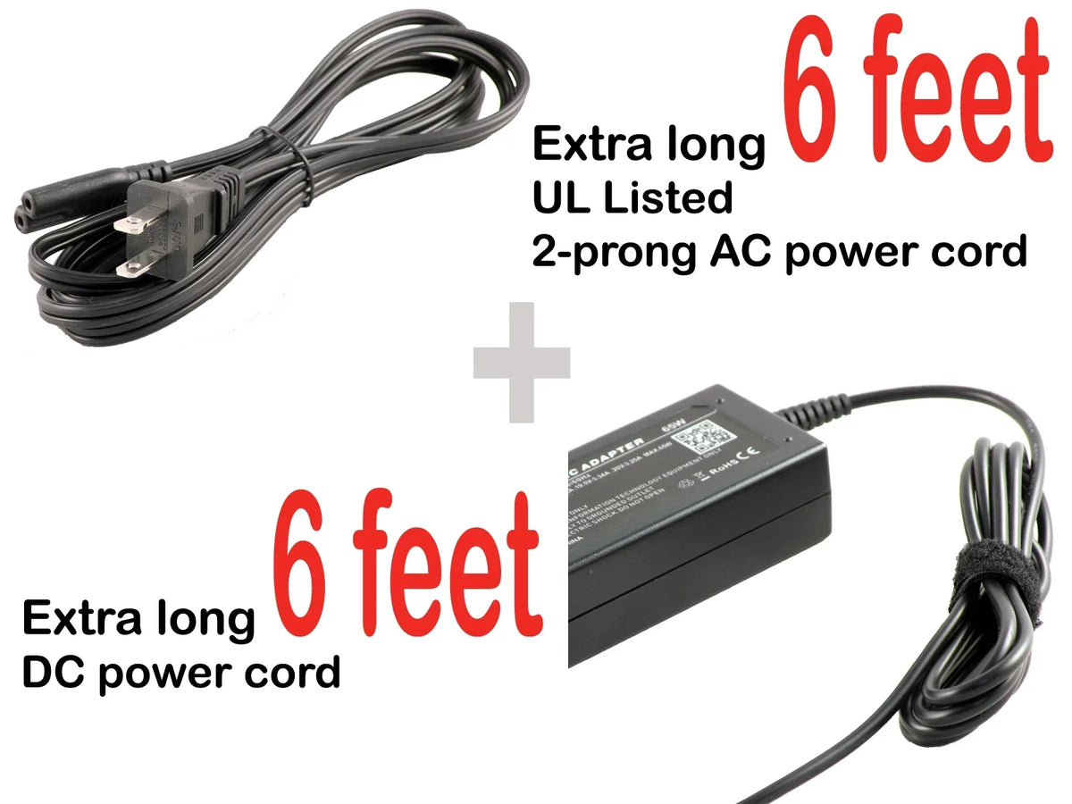 iTEKIRO 65W AC Adapter for Ideapad 110 80T7002NCF, 110 80T7002PCF, 110-15ACL 80TJ 15.6", 110 80TJ002CUS, 110 80TJ002EUS, 110 80TR0004US, 110 80TR0005US, 110 80V70000US