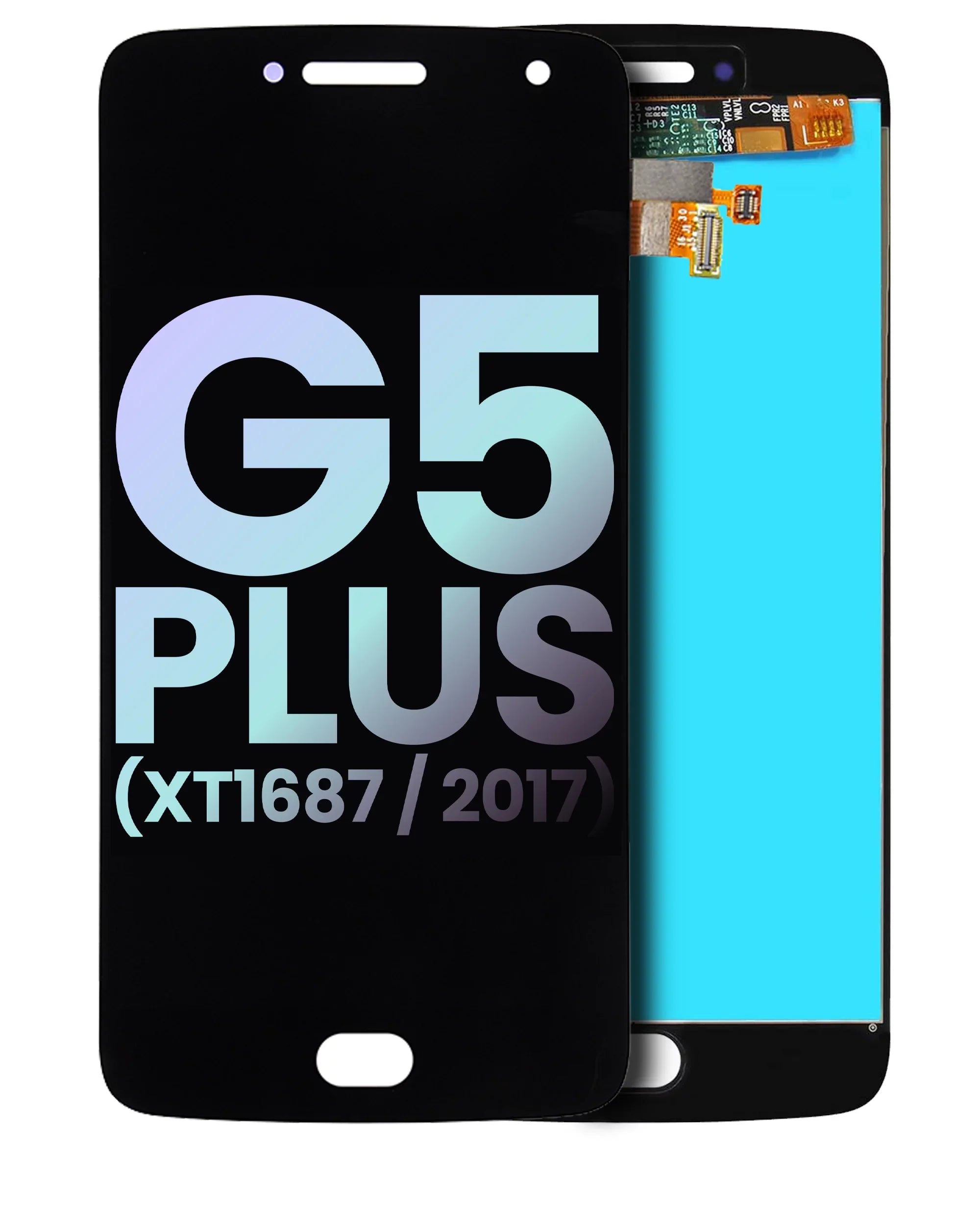 Replacement LCD Assembly Without Frame Compatible For Motorola Moto G5 Plus (XT1687 / 2017) (With Fingerprint Scanner) (Genuine OEM) (Black)
