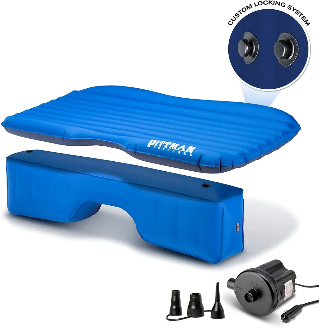 Pittman Outdoors PPI-BLU-TRKMAT Inflatable Fabric Rear Cushion Truck Air Bed Mattress | 5 Feet In Length | Fits Full-Sized Trucks And 's, Blue