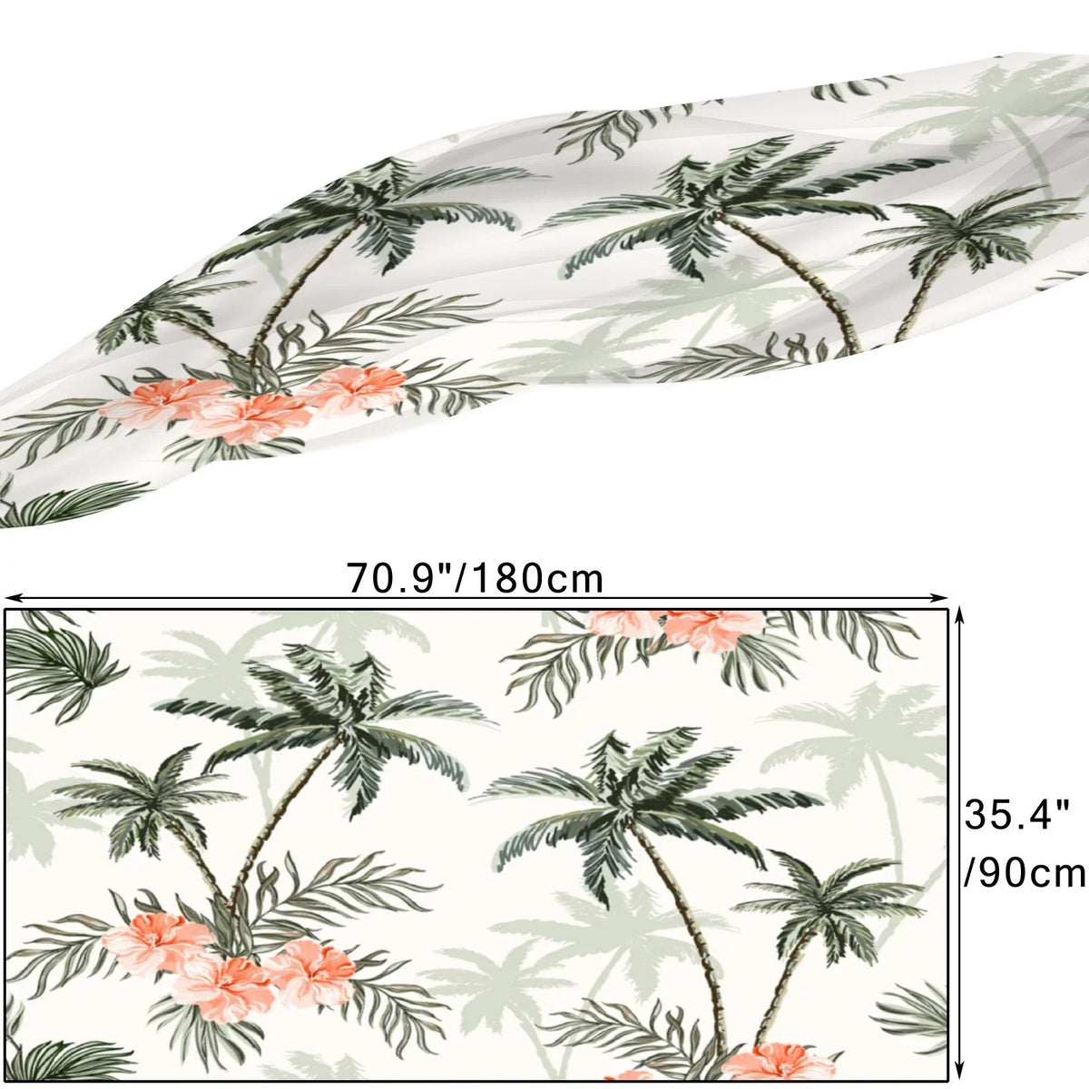 FREEAMG Palm Trees Silk Long Scarf for Women Large Oblong Sunscreen Shawls Wraps Neck Headscarf Hair Wraps Gift Packed