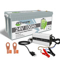 LiFePO4 Battery 24V 100Ah Lithium Batteries with 100A BMS, 4000+ Deep Cycle Rechargeable, Grade A battery Cells, 10-Year Lifetime, for Solar, Marine, Trolling Motor, Boat. 29.2V 8A Charger included