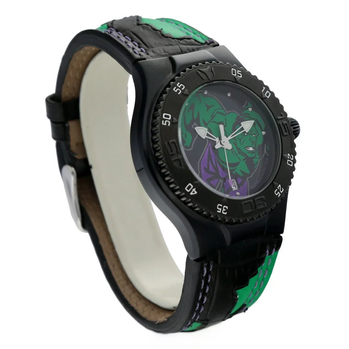 Technomarine Marvel Hulk MV3H08 PVD Plated Steel Leather Quartz Men's Watch