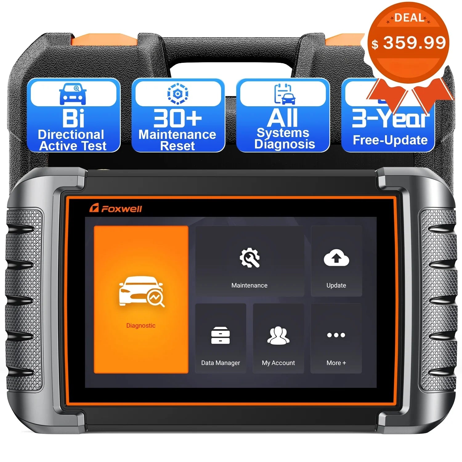 Foxwell NT809 OBD2 Scanner Automotive Bi-Directional Scan Tool Active Test All System 30+ Reset Code Reader