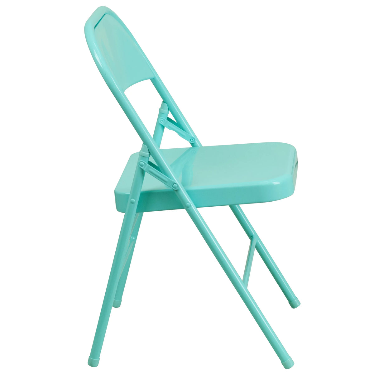 Flash Furniture HERCULES COLORBURST Series Tantalizing Teal Triple Braced & Double Hinged Metal Folding Chair