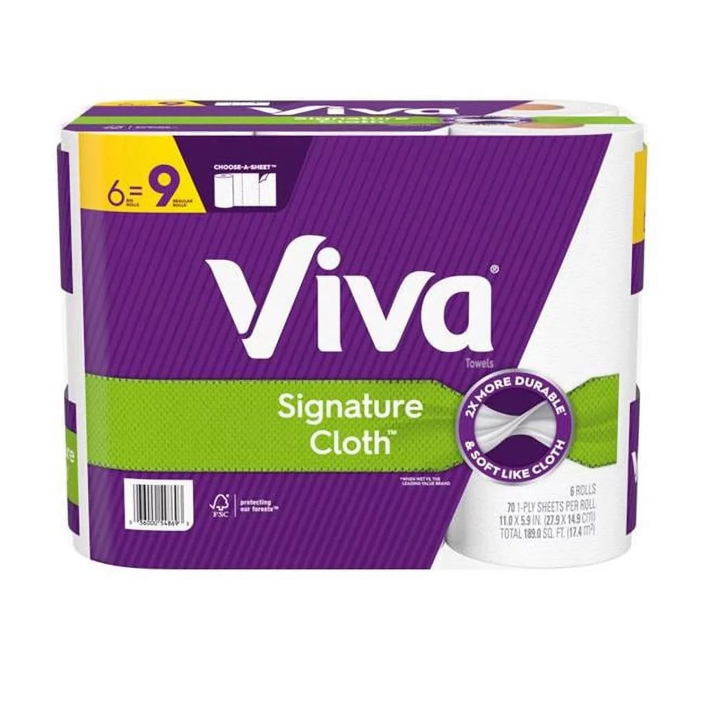 Kimberly-Clark 54869 Signature Cloth Choose-a-sheet Kitchen Roll Paper Towels, 2-ply, 11 X 5.9, White, 78 Sheets/roll, 6 Roll/pack, 4 Packs/carton