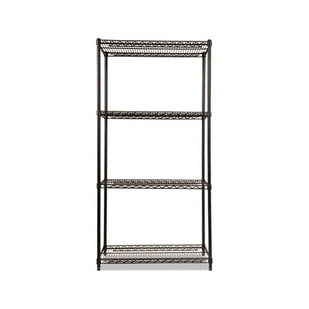 NSF Certified Industrial 4-Shelf Wire Shelving Kit 36w x 18d x 72h, Black