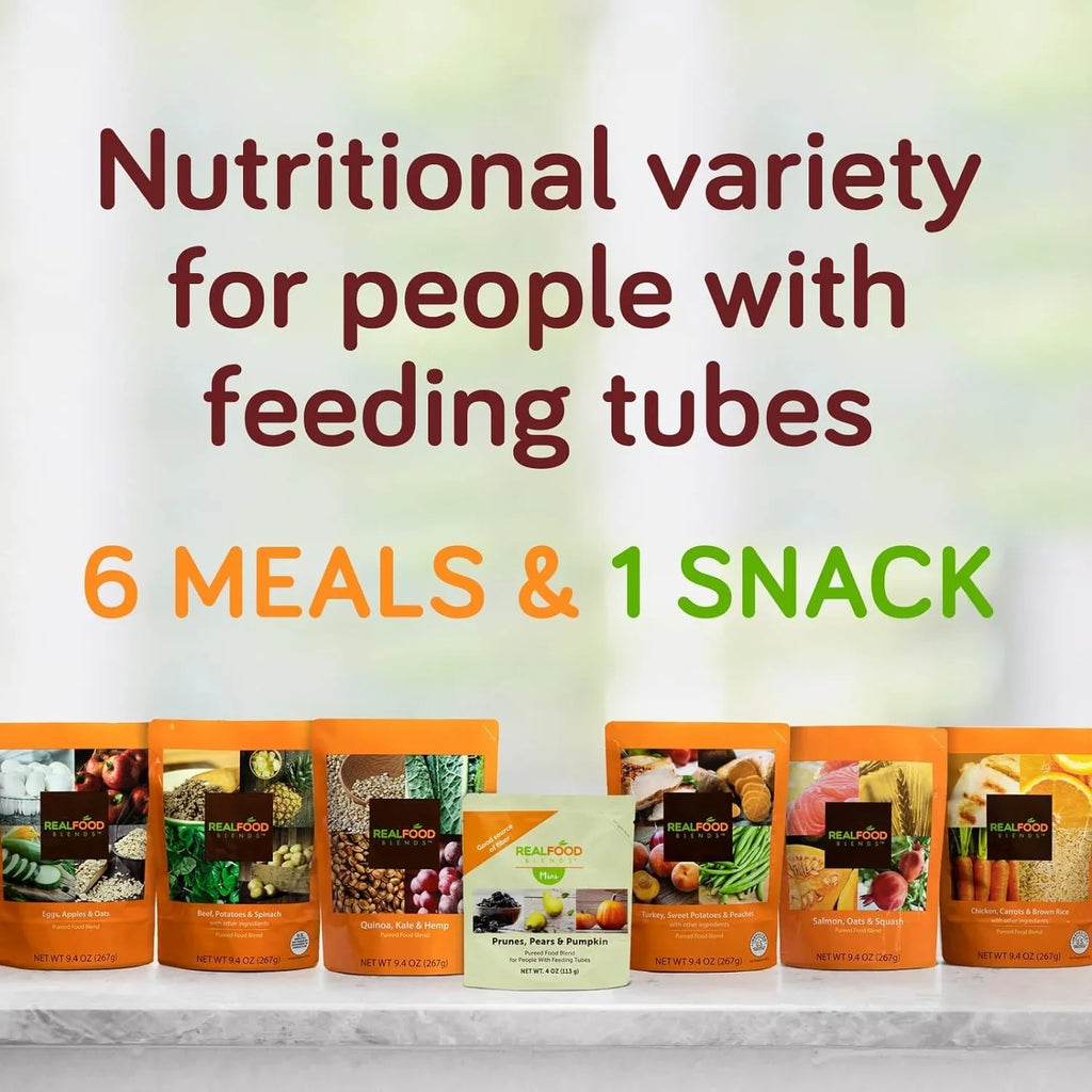Real Food Blends - Orange Chicken, Carrots & Brown Rice - Meals for Tube Fed People - 9.4 Oz Pouch (Pack of 12)