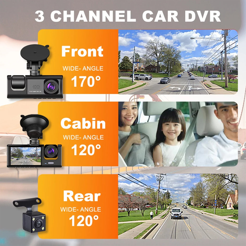 Moobody Versatile Dash Cam for Car Safety,3-in-1 Car Safety Dash Cam,1080P+720P+480p, Car Rearview Mirror