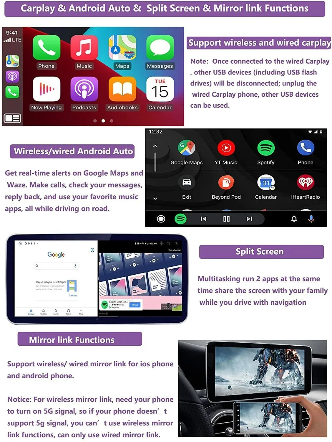 Road Top Android 12 Car Stereo 10.25" Car Touch Screen for Mercedes Benz B Class W246 2013-2015 Year Car with NTG4.5/4.7, 6GB+128GB Support Wireless Carplay & Android Auto & Mirrorlink