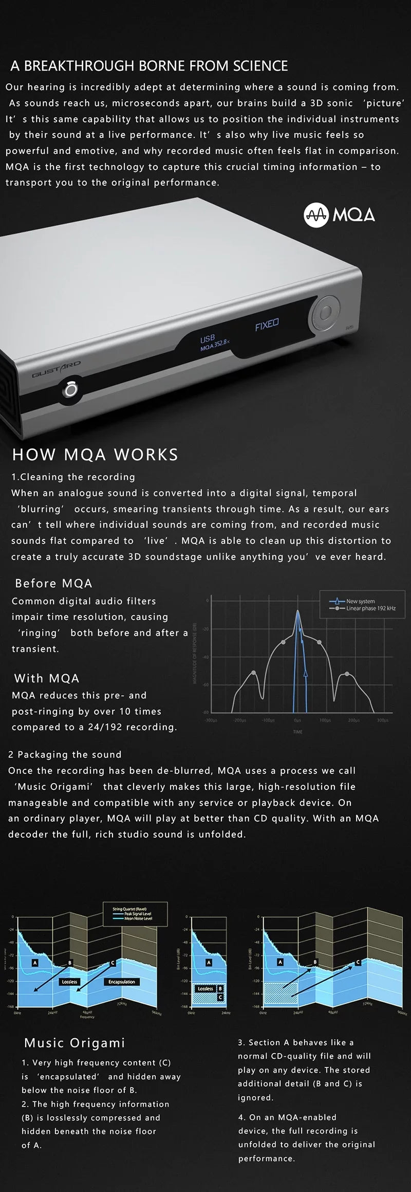 Gustard R26 Discrete R2R MQA DAC K2 Clock Dual Native DSD Decoder XMOS Balanced LDAC DAC with Remote Control (Black）
