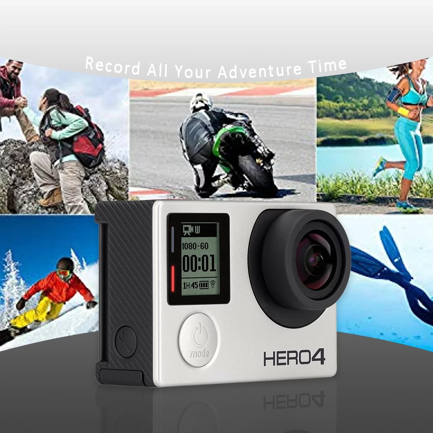 Restored GoPro Hero 4 Black Edition 12MP Waterproof Sports & Action Camera Camcorder 40m/131ft Underwater Waterproof Surf Diving Camera With Waterproof Housing Case (Refurbished)